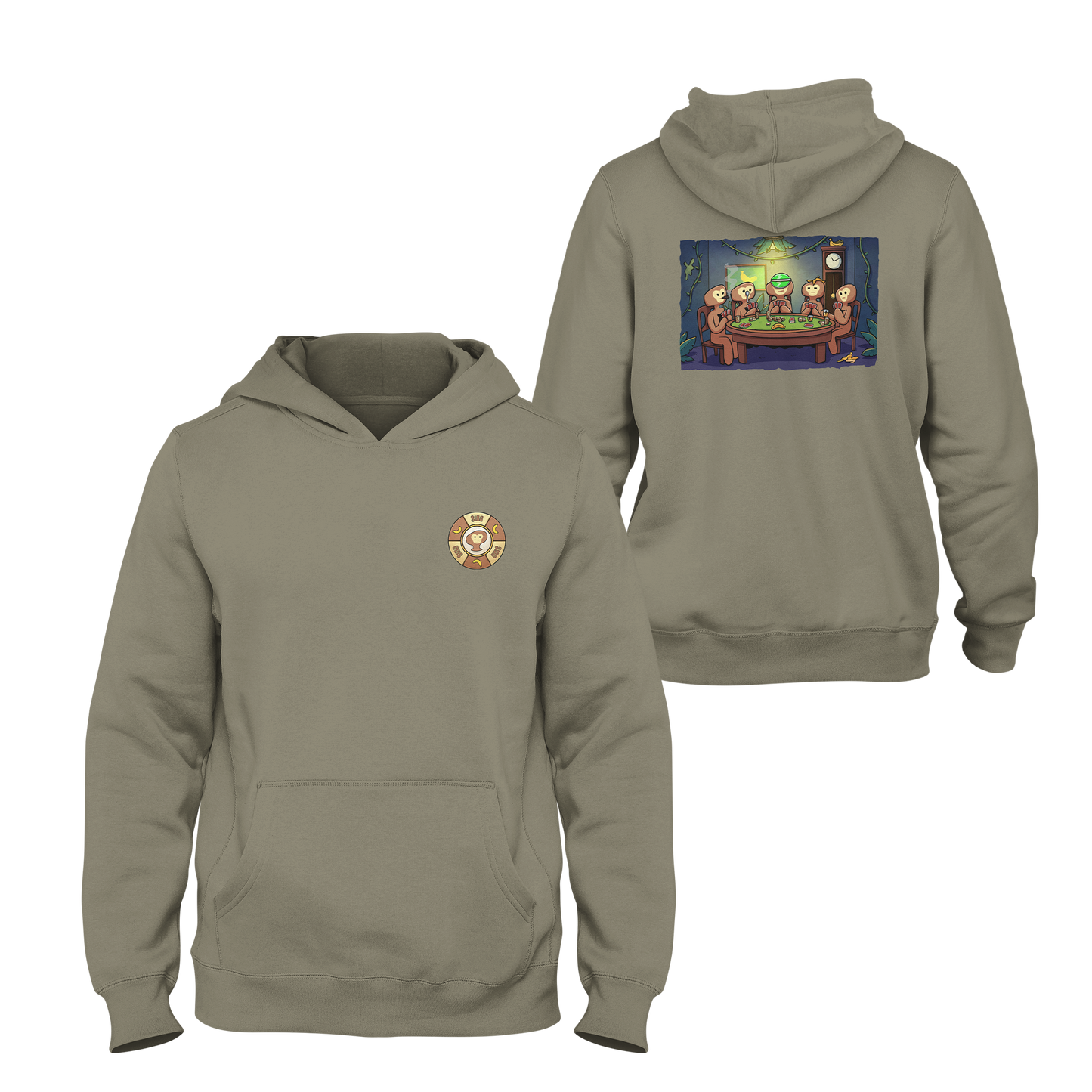 Monkes Playing Poker Hoodie