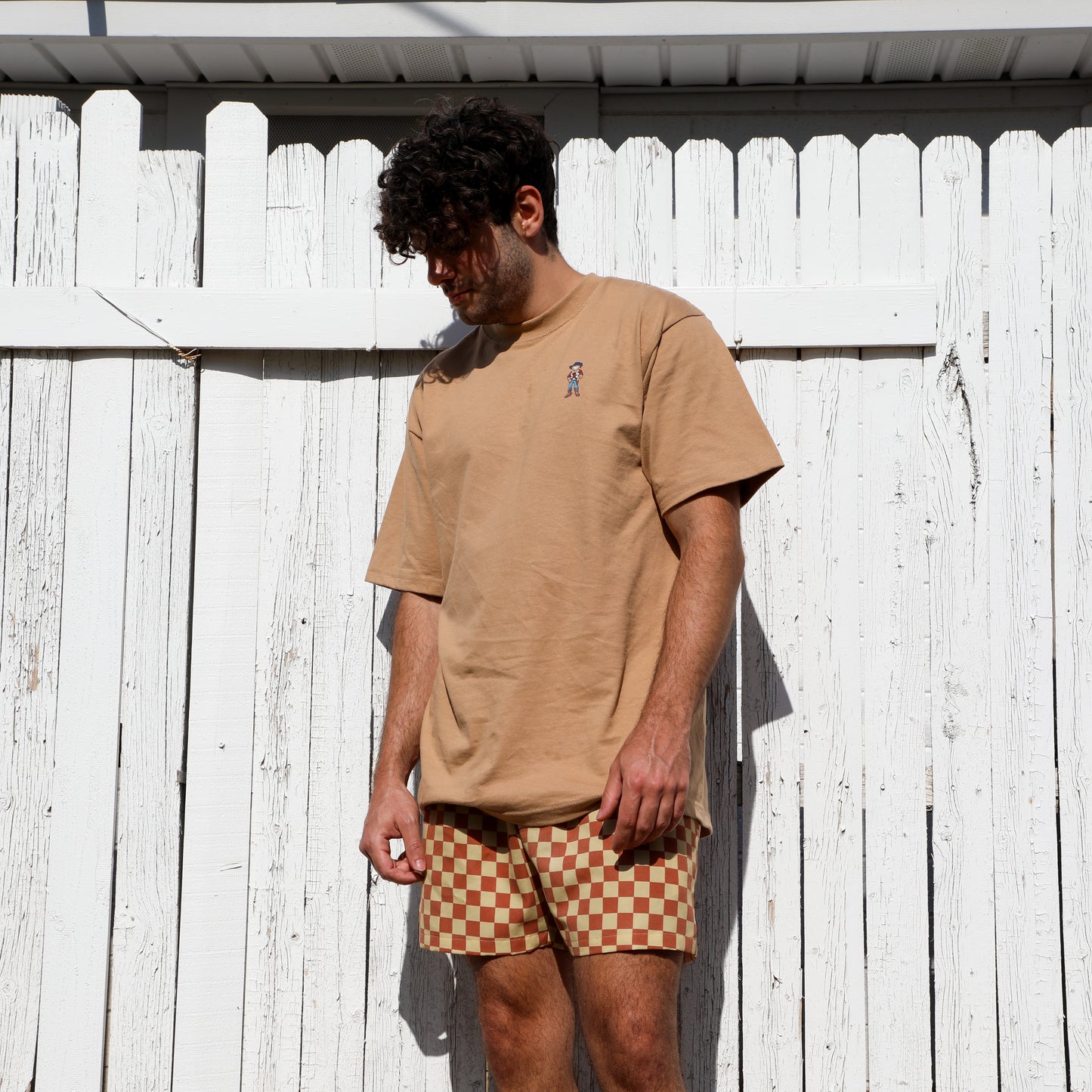 Checkered Monke swim trunks