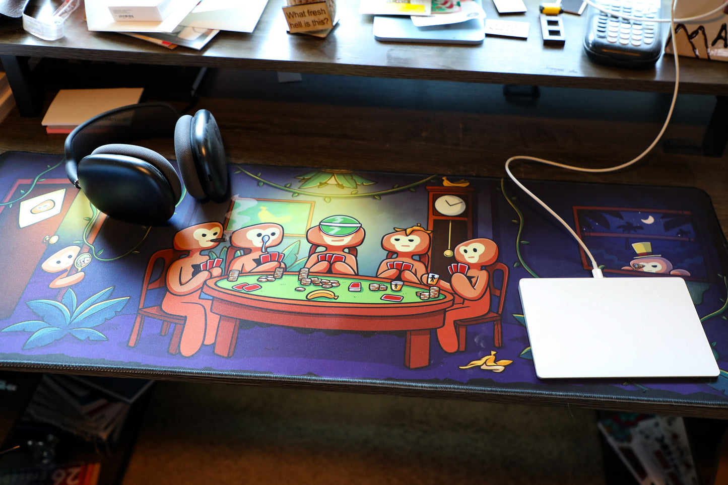 Monkes Playing Poker Gaming Mousepad