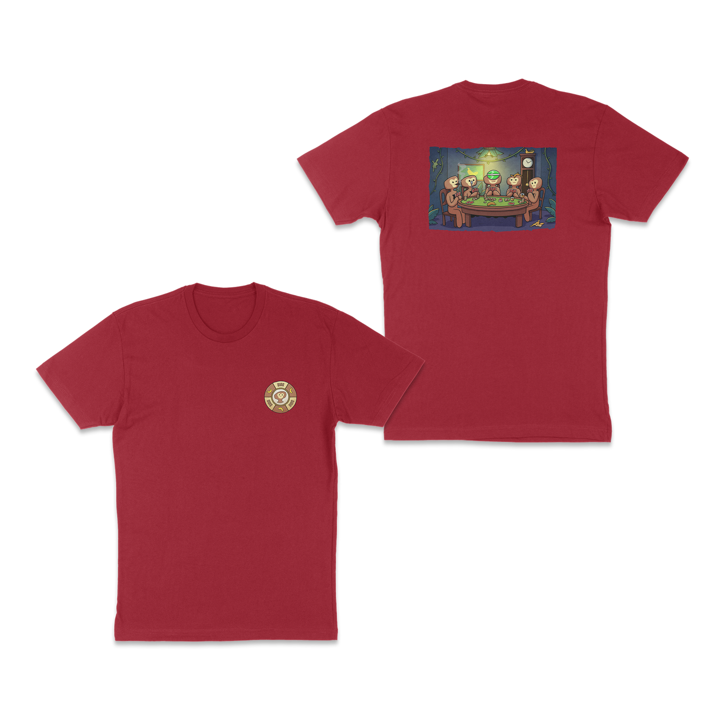 Monkes Playing Poker T-Shirt