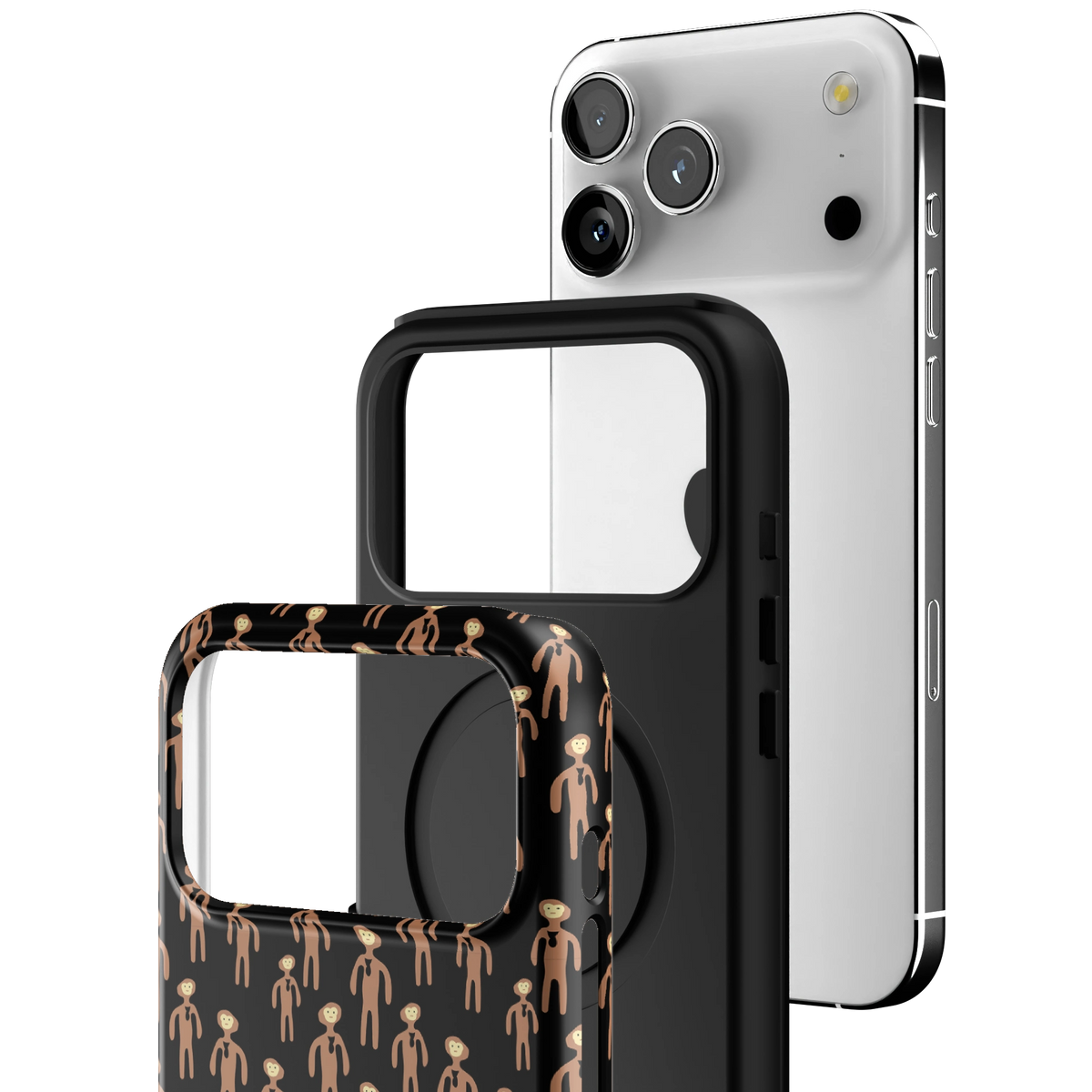 Monke Pattern Black Case