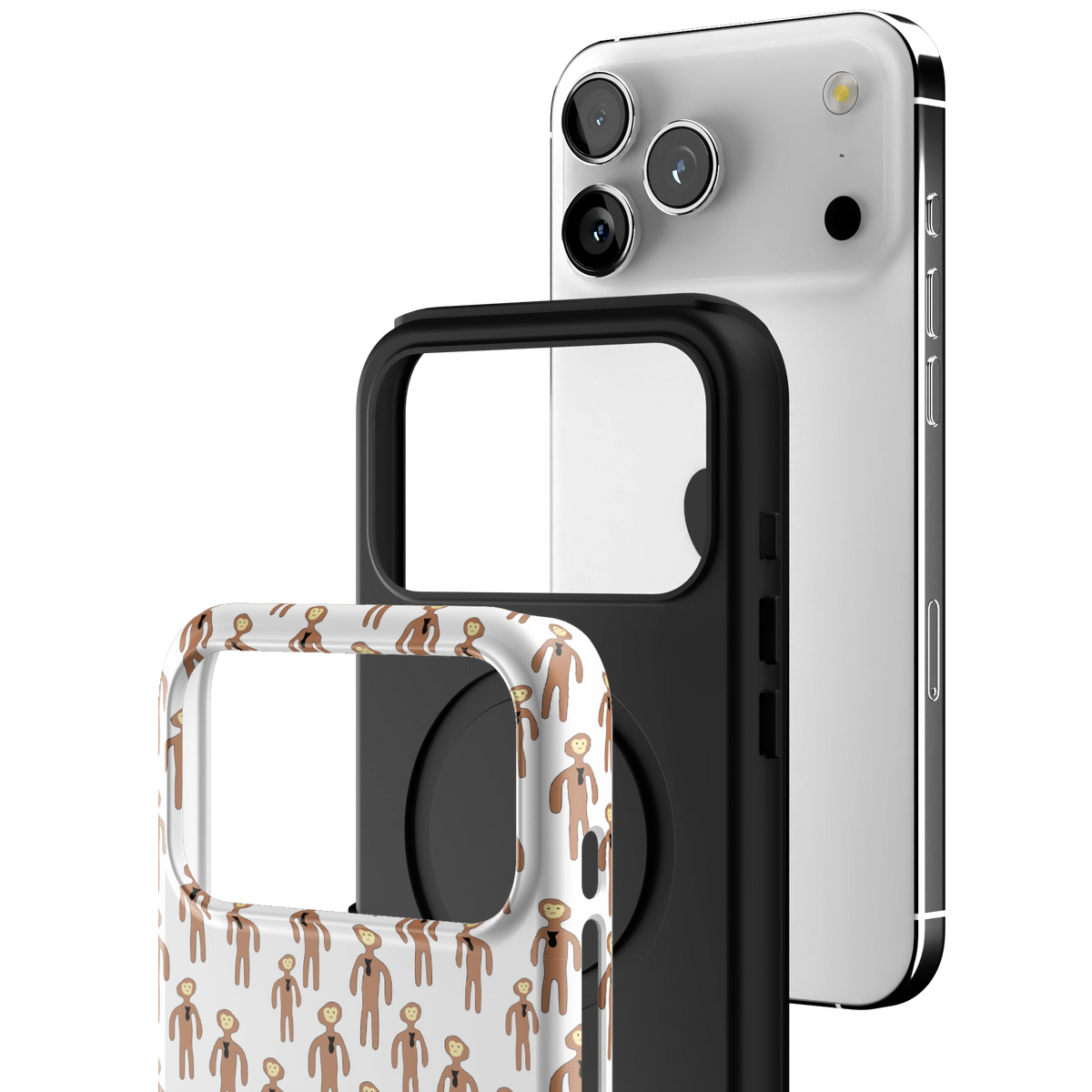 Monke Pattern White Case