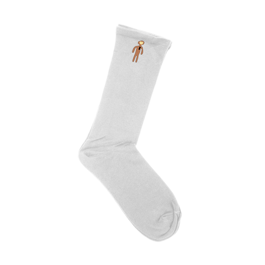 Embroidered Monke Socks (White)