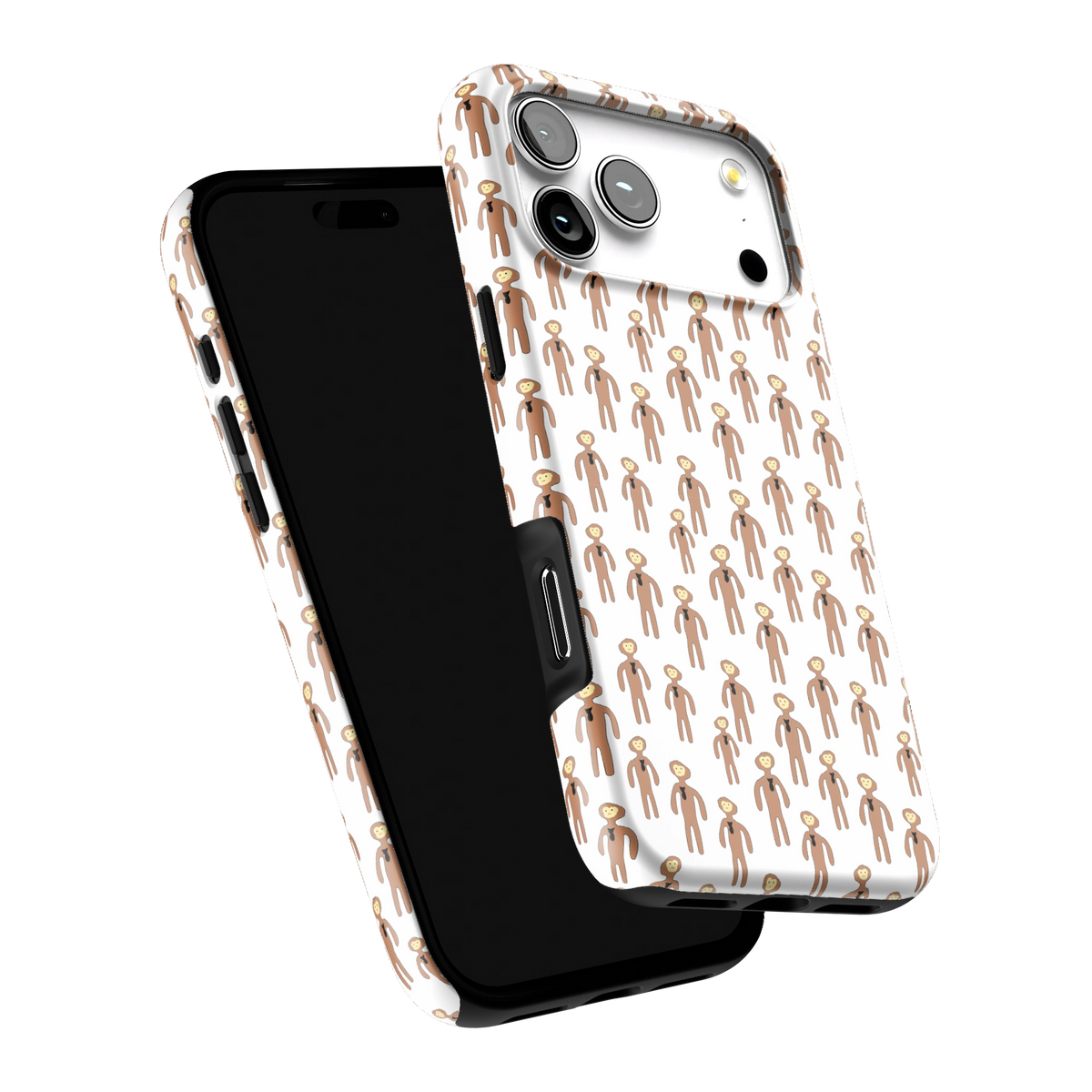 Monke Pattern White Case