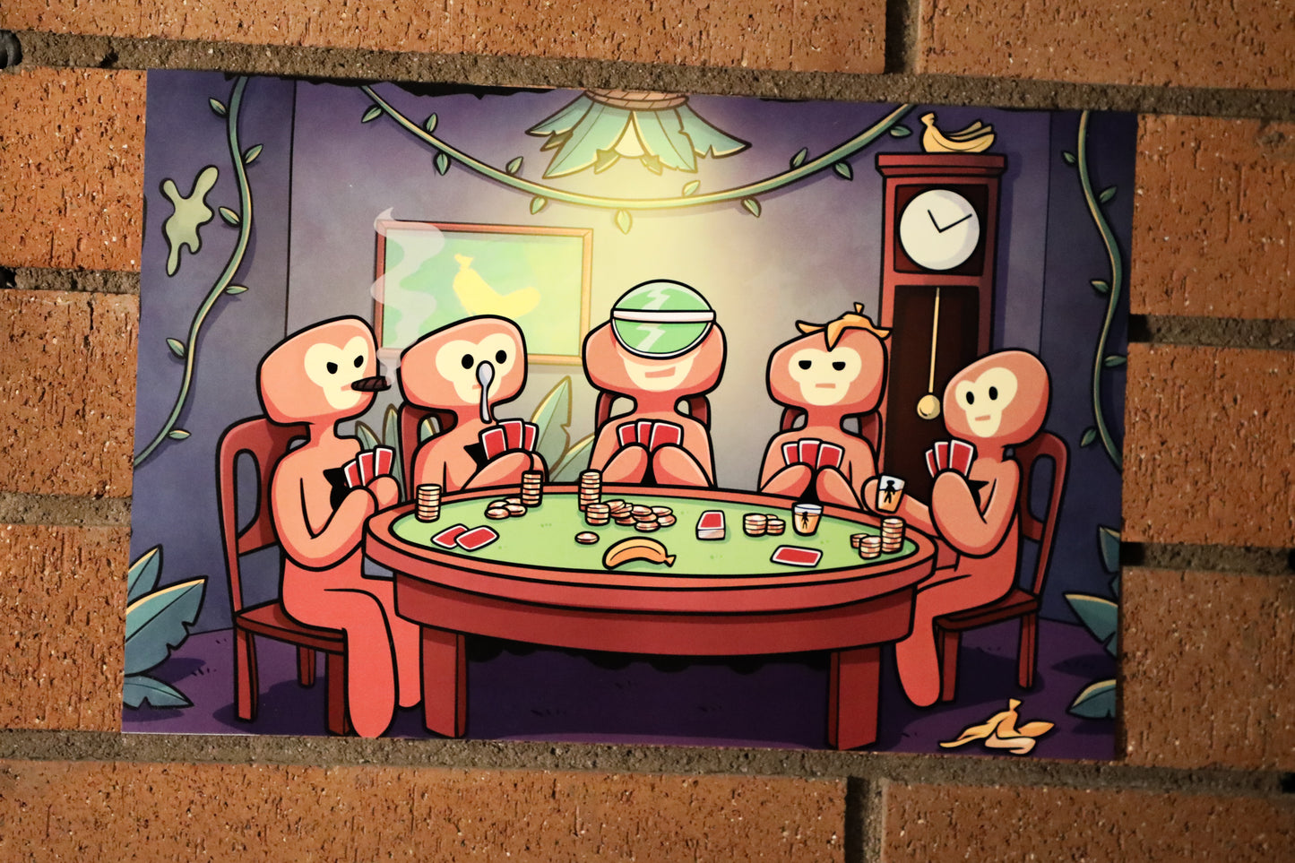 Monkes Playing Poker Poster
