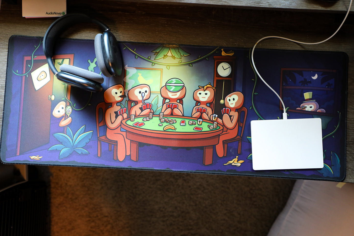 Monkes Playing Poker Gaming Mousepad