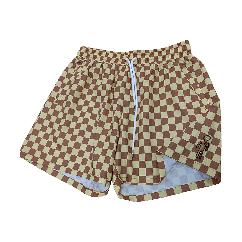 Checkered Monke swim trunks