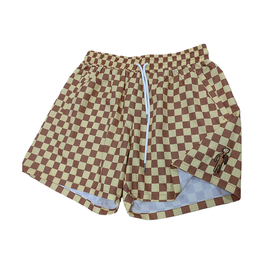 Checkered Monke swim trunks