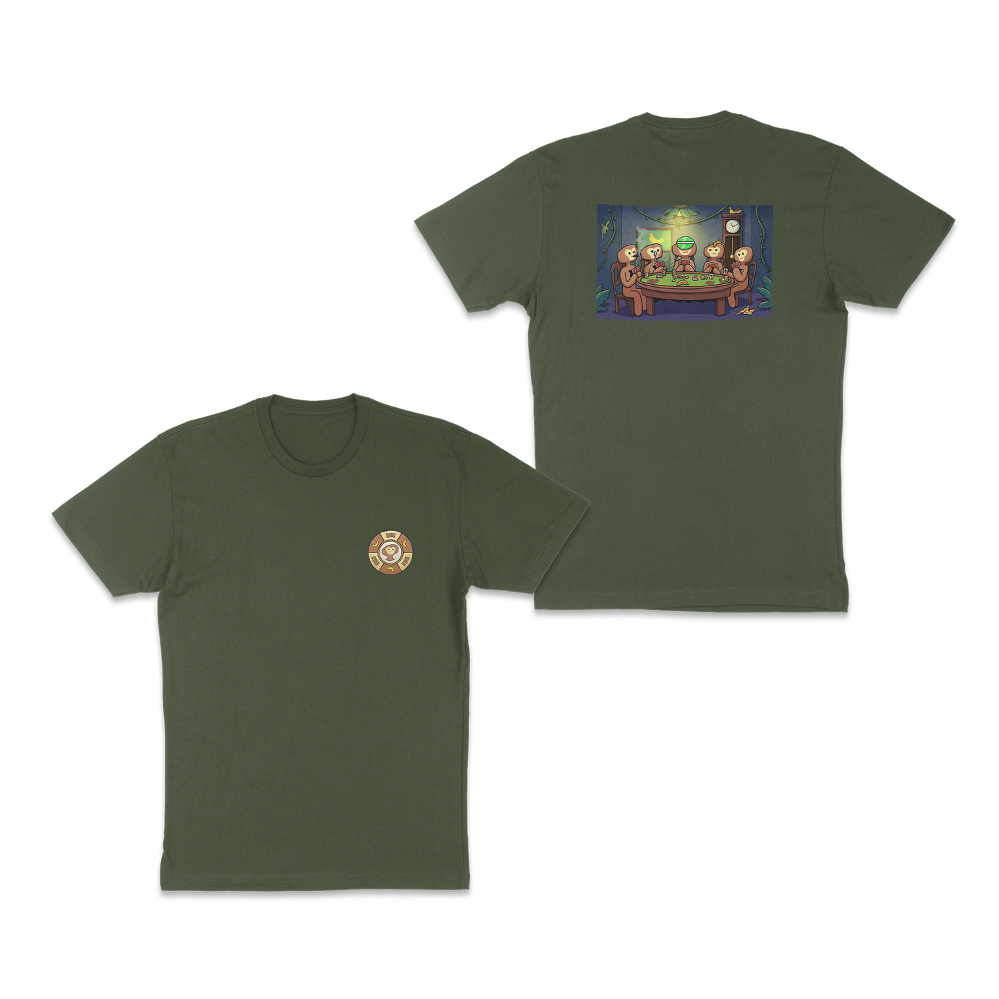 Monkes Playing Poker T-Shirt